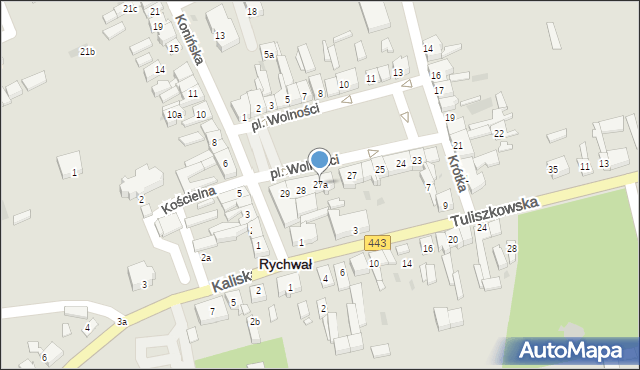 Rychwał, Plac Wolności, 27a, mapa Rychwał