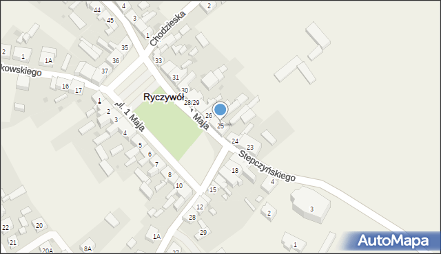 Ryczywół, Plac 1 Maja, 25, mapa Ryczywół