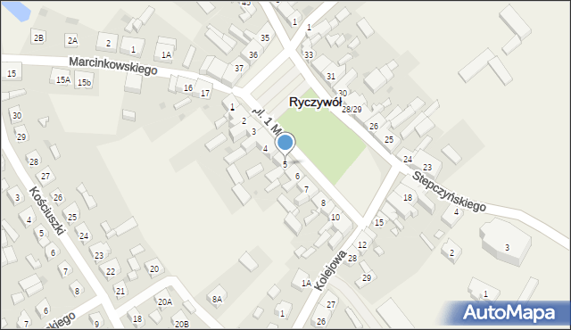 Ryczywół, Plac 1 Maja, 5, mapa Ryczywół