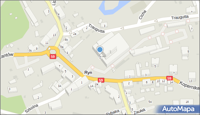 Ryn, Plac Wolności, 2, mapa Ryn