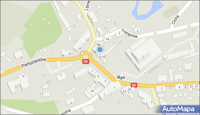 Ryn, Plac Wolności, 4, mapa Ryn