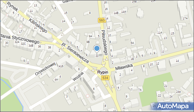 Rypin, Plac Sienkiewicza Henryka, 11, mapa Rypin