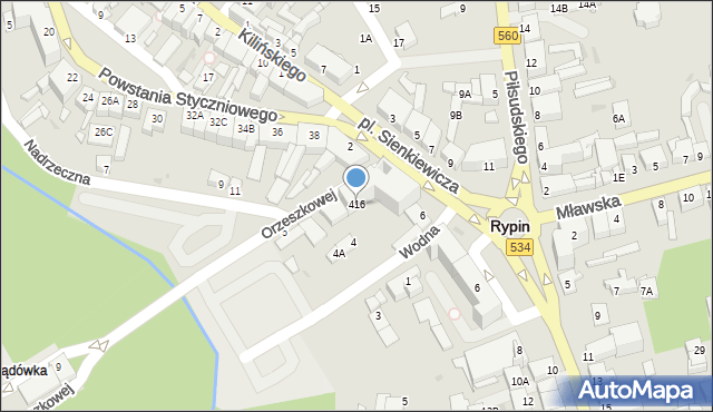 Rypin, Plac Sienkiewicza Henryka, 416, mapa Rypin