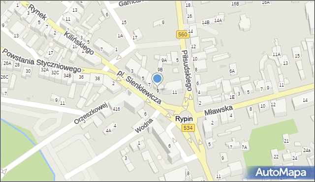 Rypin, Plac Sienkiewicza Henryka, 9, mapa Rypin