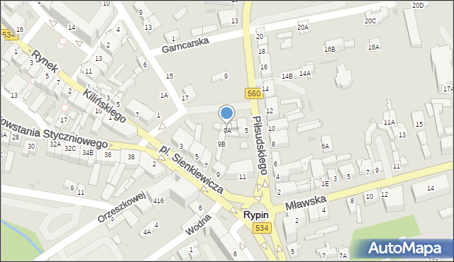 Rypin, Plac Sienkiewicza Henryka, 9A, mapa Rypin
