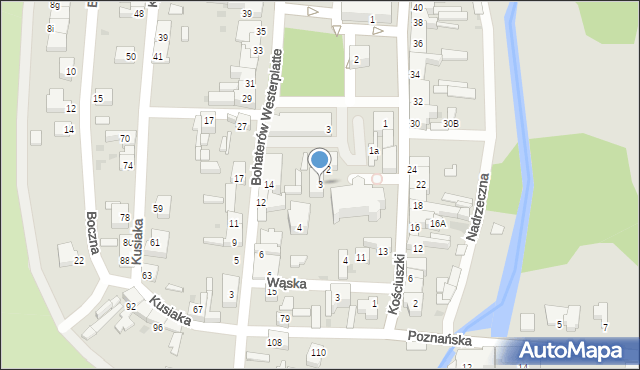 Rzepin, Plac Kościelny, 3, mapa Rzepin