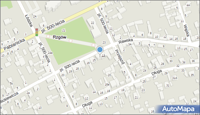 Rzgów, Plac 500-lecia, 14, mapa Rzgów