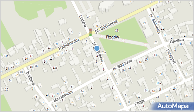 Rzgów, Plac 500-lecia, 4, mapa Rzgów