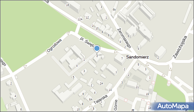 Sandomierz, Plac Świętego Wojciecha, 2, mapa Sandomierza