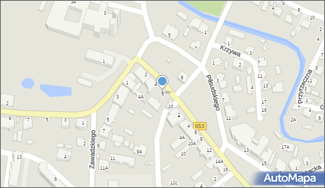 Sejny, Plac św. Agaty, 6, mapa Sejny