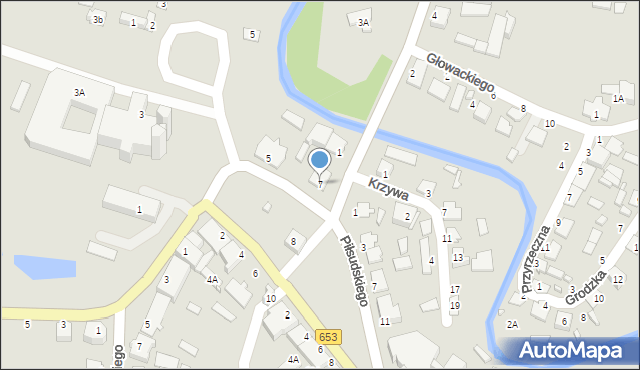 Sejny, Plac św. Agaty, 7, mapa Sejny