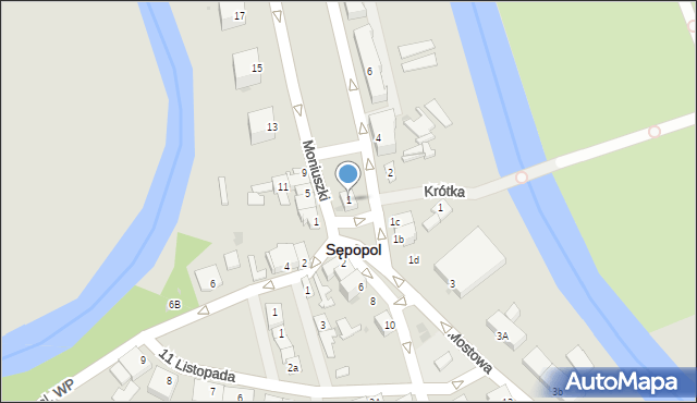 Sępopol, Plac Kopernika Mikołaja, 1, mapa Sępopol