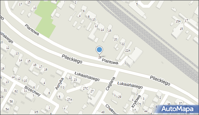 Siedlce, Plantowa, 18, mapa Siedlce