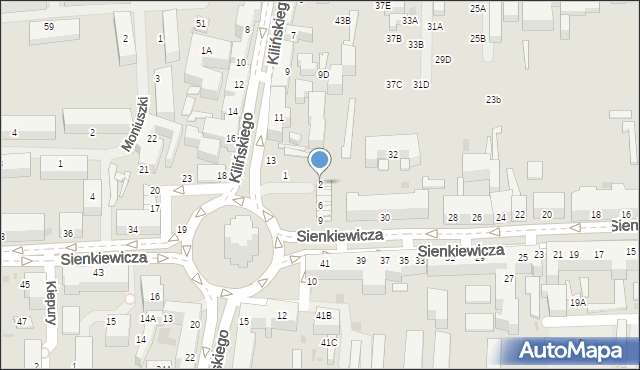 Siedlce, Plac Tysiąclecia, 2, mapa Siedlce