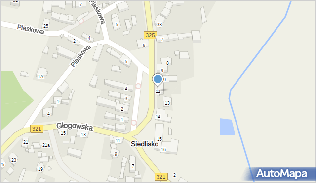 Siedlisko, Plac św. Floriana, 12, mapa Siedlisko