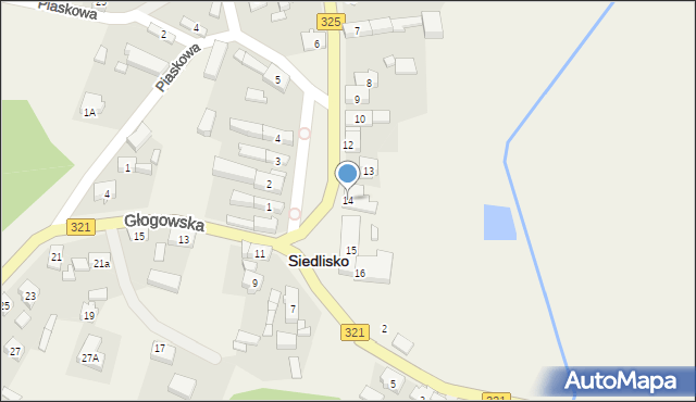 Siedlisko, Plac św. Floriana, 14, mapa Siedlisko