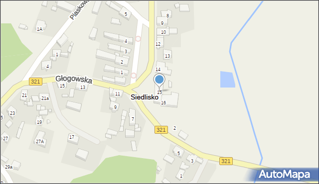 Siedlisko, Plac św. Floriana, 15, mapa Siedlisko