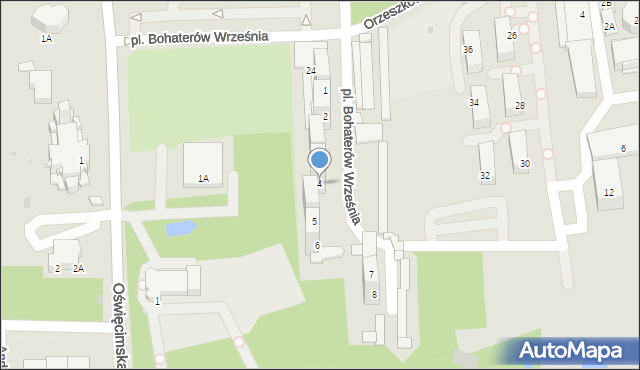Siemianowice Śląskie, Plac Bohaterów Września, 4, mapa Siemianowice Śląskie