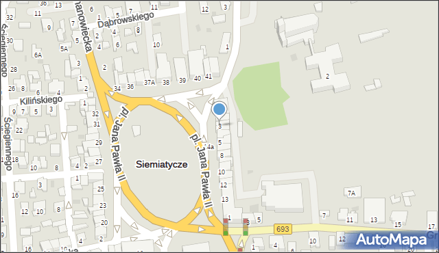 Siemiatycze, Plac Jana Pawła II, 3, mapa Siemiatycze