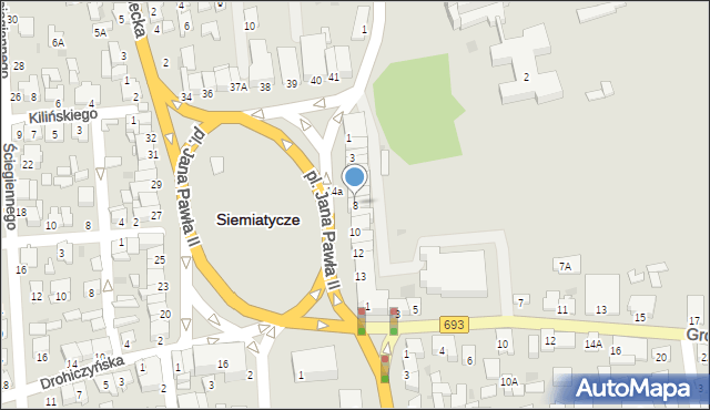 Siemiatycze, Plac Jana Pawła II, 8, mapa Siemiatycze
