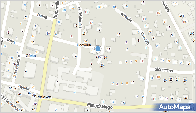 Sieniawa, Plac Wolności, 13A, mapa Sieniawa