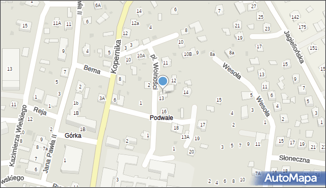 Sieniawa, Plac Wolności, 1A, mapa Sieniawa