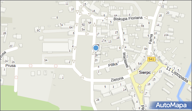 Sierpc, Plac Chopina Fryderyka, 19, mapa Sierpc