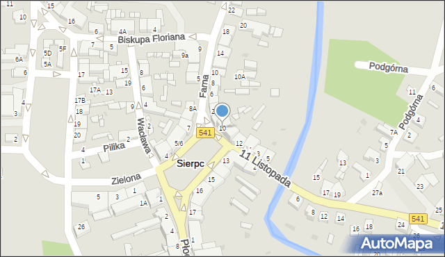 Sierpc, Plac Wyszyńskiego Stefana, ks. kard., 10, mapa Sierpc