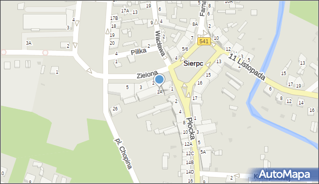 Sierpc, Plac Wyszyńskiego Stefana, ks. kard., 1A, mapa Sierpc