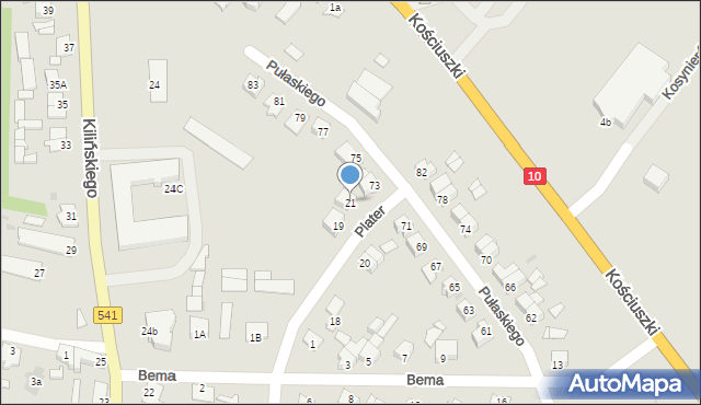 Sierpc, Plater Emilii, 21, mapa Sierpc