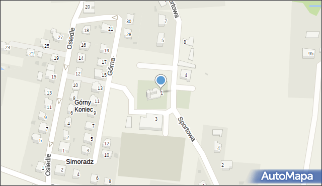 Simoradz, Plac św. Jakuba, 1, mapa Simoradz
