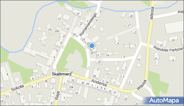 Skalbmierz, Plac Skłodowskiej-Curie Marii, 22, mapa Skalbmierz