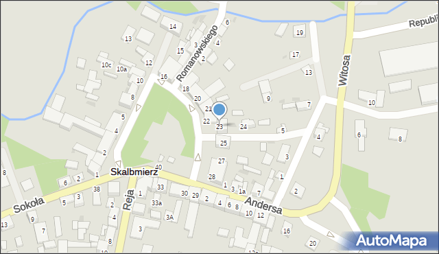 Skalbmierz, Plac Skłodowskiej-Curie Marii, 23, mapa Skalbmierz