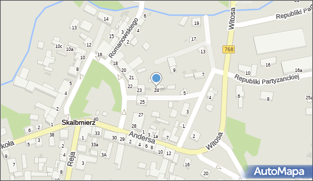 Skalbmierz, Plac Skłodowskiej-Curie Marii, 24, mapa Skalbmierz