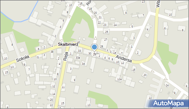 Skalbmierz, Plac Skłodowskiej-Curie Marii, 29, mapa Skalbmierz