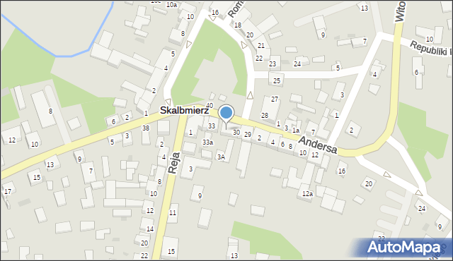 Skalbmierz, Plac Skłodowskiej-Curie Marii, 31, mapa Skalbmierz