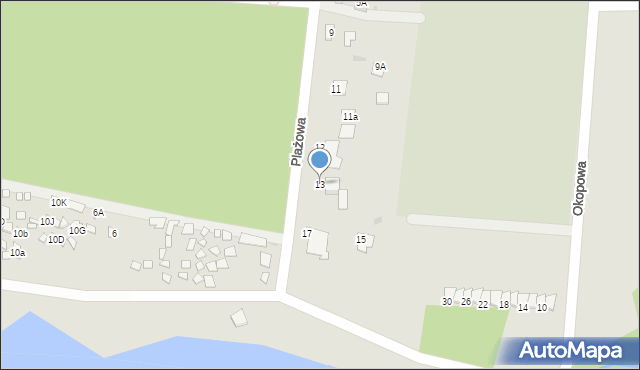 Skępe, Plażowa, 13, mapa Skępe