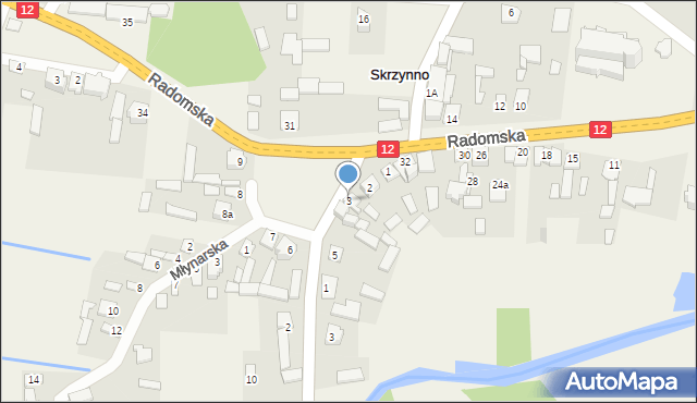 Skrzynno, Plac Tysiąclecia, 3, mapa Skrzynno