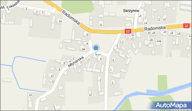 Skrzynno, Plac Tysiąclecia, 7, mapa Skrzynno