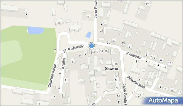 Sławno, Plac Kościelny, 1, mapa Sławno