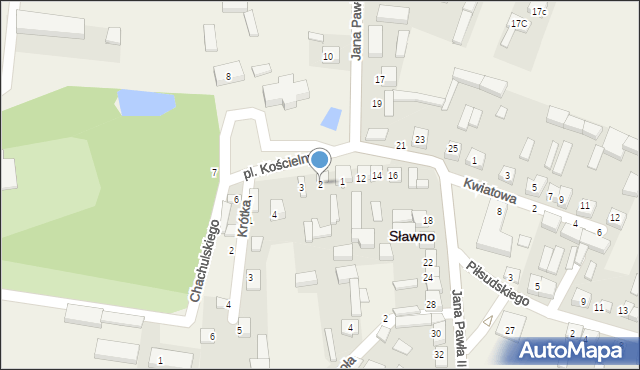 Sławno, Plac Kościelny, 2, mapa Sławno