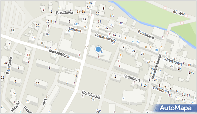 Sławno, Plac Wyszyńskiego Stefana, ks. kard., 1, mapa Sławno