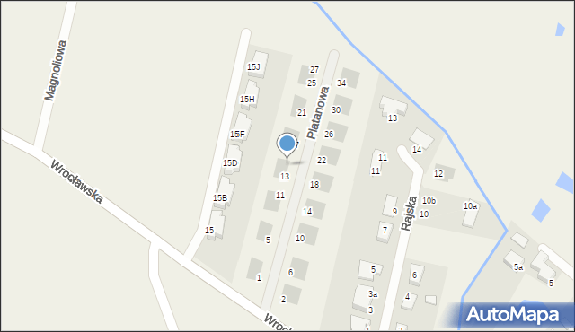 Śliwice, Platanowa, 15, mapa Śliwice
