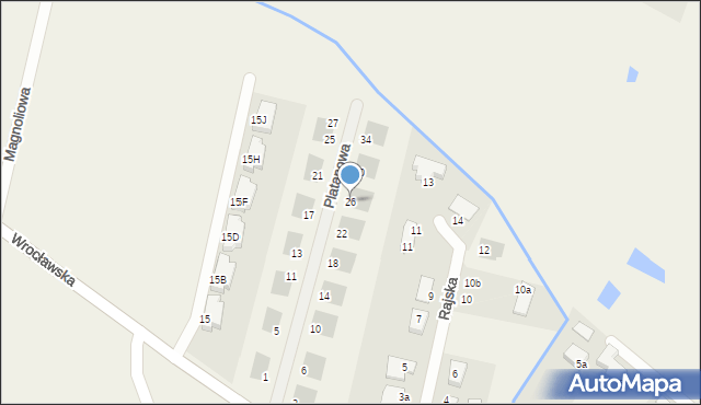 Śliwice, Platanowa, 26, mapa Śliwice