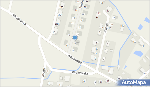 Śliwice, Platanowa, 6, mapa Śliwice