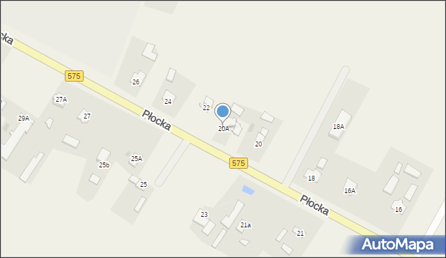 Słubice, Płocka, 20A, mapa Słubice