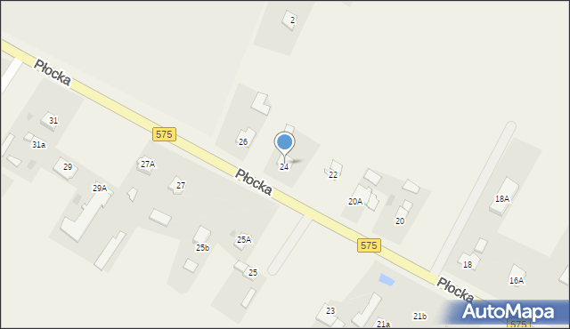 Słubice, Płocka, 24, mapa Słubice