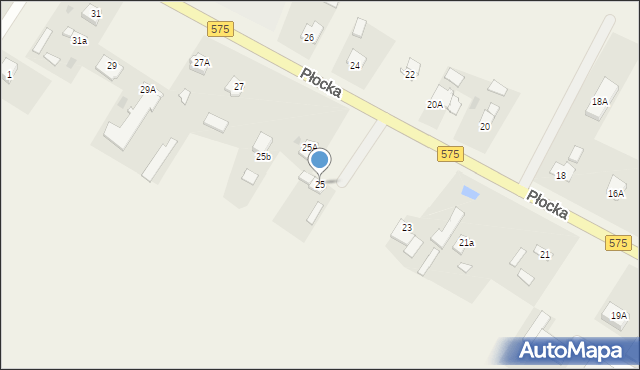 Słubice, Płocka, 25, mapa Słubice