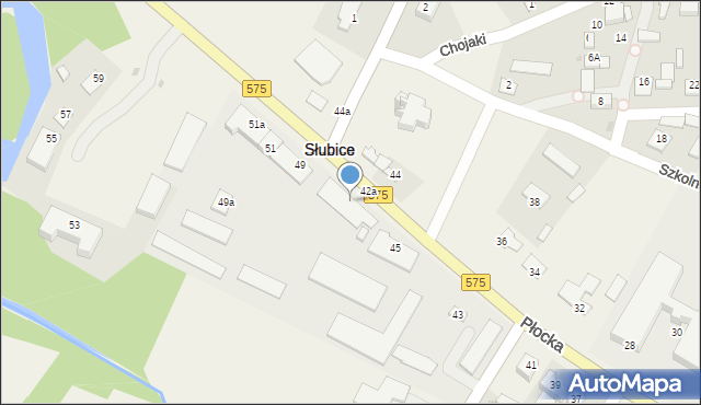 Słubice, Płocka, 47, mapa Słubice