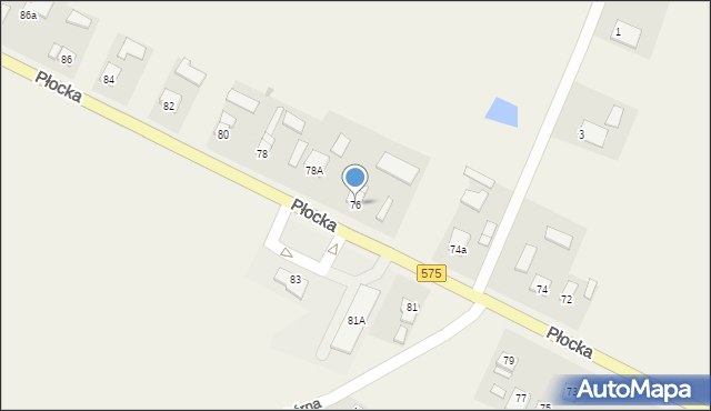 Słubice, Płocka, 76, mapa Słubice